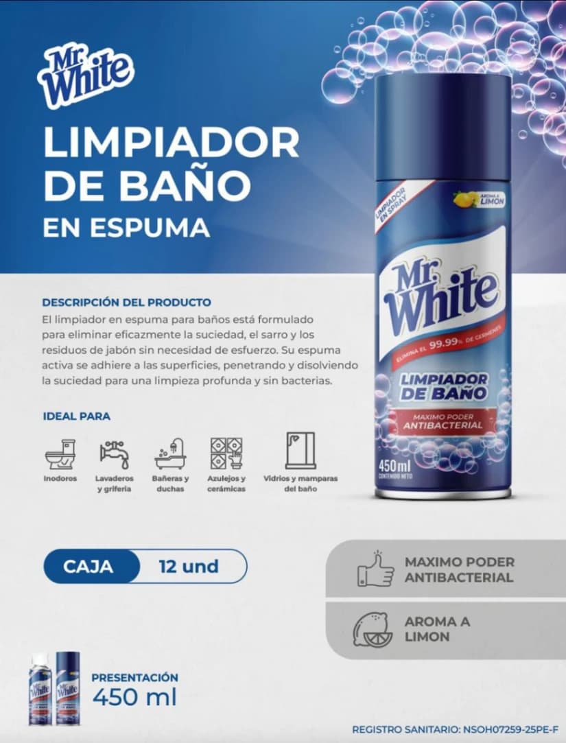Limpiador de baño en espuma